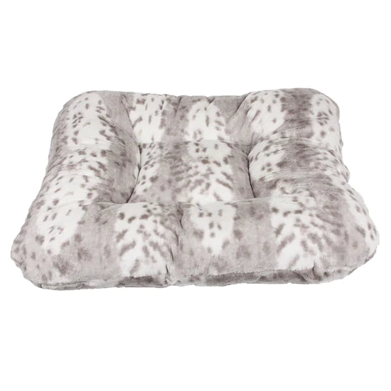 Soft Platinum Snow Leopard Square Bed-1-Soft Platinum Snow Leopard-