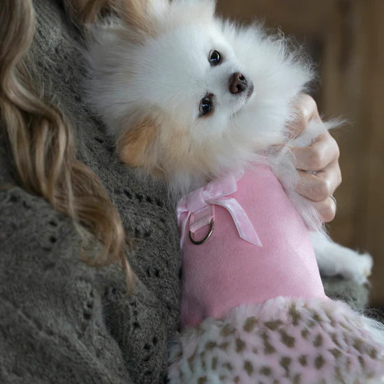 Velvet Bow Pink Lynx Fur Coat-