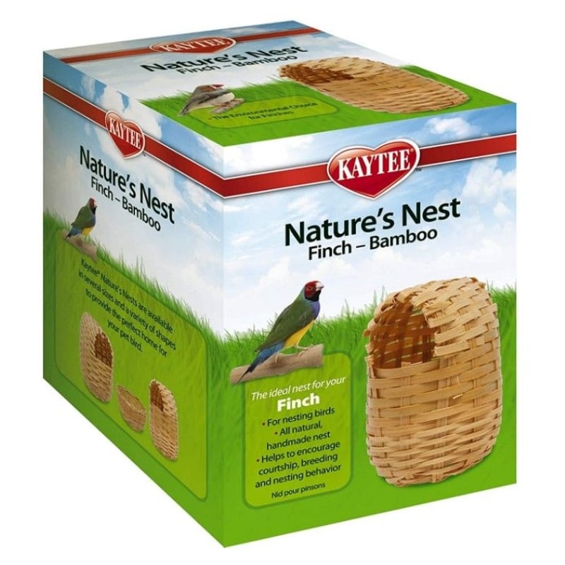 Kaytee Nature's Nest Bamboo Nest - Finch - Regular - (3.75in.L x 3.75in.W x 4.5in.H)-