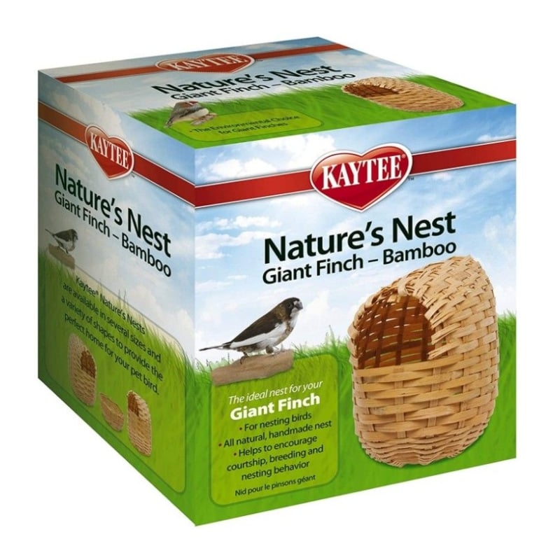 Kaytee Nature's Nest Bamboo Nest - Finch - Giant - (5.5in.L x 3in.W x 6.4in.H)-