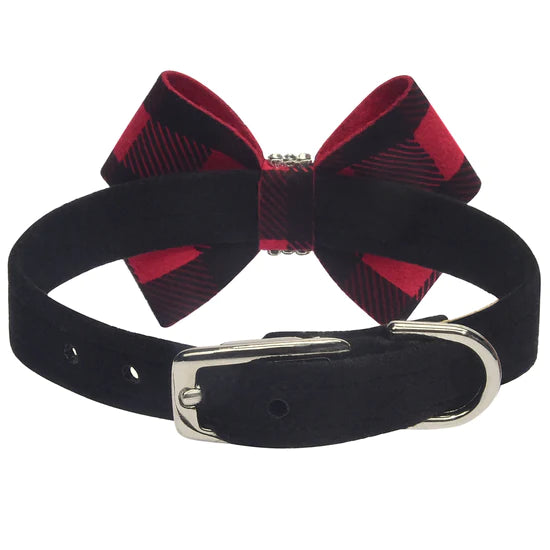 Red Gingham Nouveau Bow Collar-