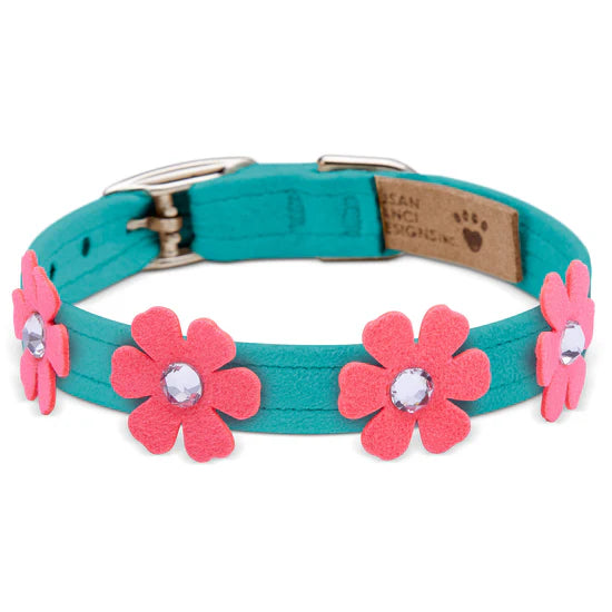 Pretty Petunia Flower Collar-TC-Bimini Blue With Electric Pink-