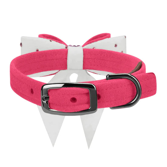 Pink is Love Double Tail Bow Collar-