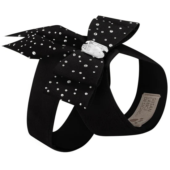 Silver Stardust Double Tail Bow Tinkie Harness-TC-Black-