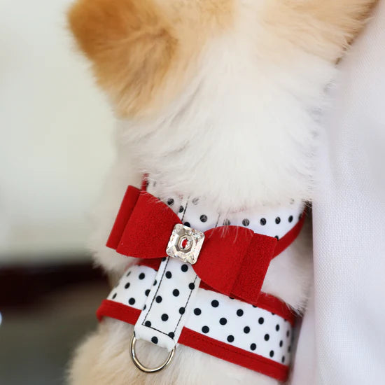 Red Big Bow Tinkie Harness with Red Trim-