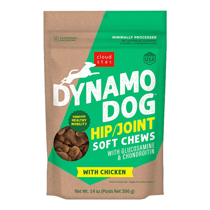 Cloud Star Dynamo Dog Hip and Joint Soft Chews Chicken Formula Dog Treats, 14oz. Bag