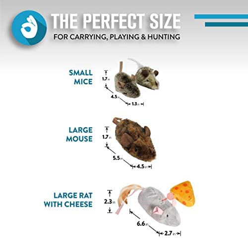 OurPets Play-N-Squeak Mouse Hunter Cat Toys with Catnip