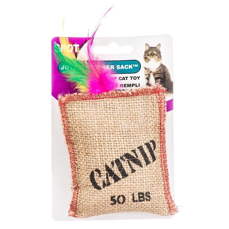 Spot Jute & Feather Sack with Catnip Cat Toy - Jute & Feather Sack-