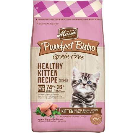 Merrick Purrfect Bistro Premium Grain Free Natural Dry Cat Food For Young Cats, Healthy Kitten Food Recipe - 7 lb. Bag