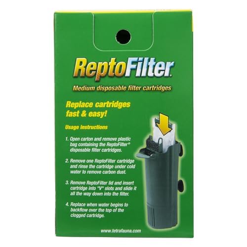 Tetra ReptoFilter Medium Filter Cartridges for Terrariums, 3 Count