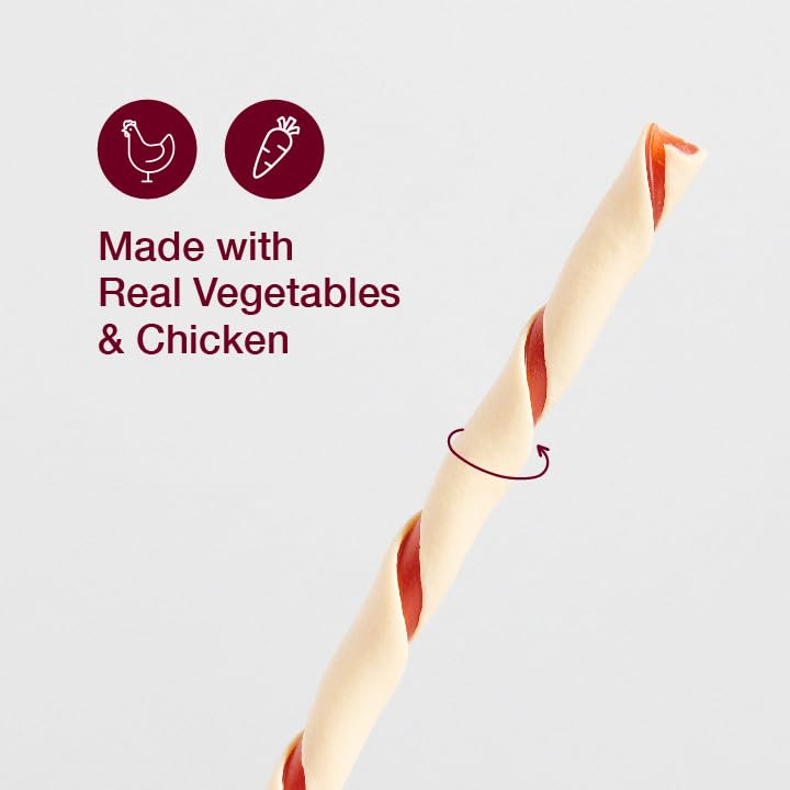 SmartBones Twist Sticks Rawhide-Free Dog Treats, Real Chicken, 50 Count