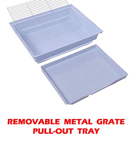 Large Open/Close Top Bird Cage Side Breeding Nest Box Doors Easy Clean Pull Out Tray Clear Feeder Cups for Canary Parakeet Cockatiel Lovebird Finches with Removable Rolling Stand