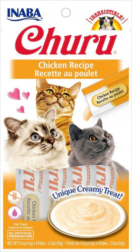 Inaba Churu Puree Cat Treats Chicken .5oz. 4 Pk (Case of 6)