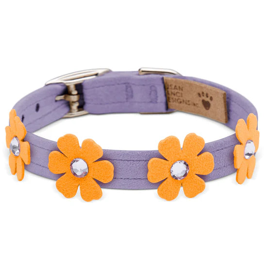 Pretty Petunia Flower Collar-TC-French Lavender With Electric Orange-