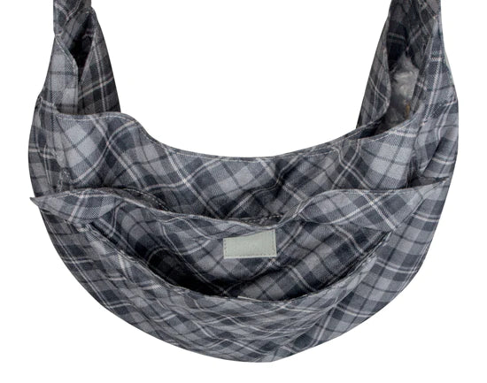 Scotty Charcoal Plaid Cuddle Carrier-1-Platinum Curly Sue-
