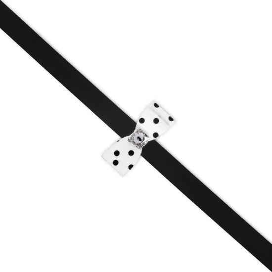 Black & White Polka Dot Big Bow Leash-