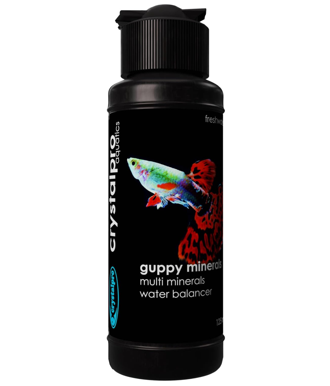 Crystalpro Guppy Minerals 4.22 Oz - Mineral Additive for Guppies - Replenishes Protective Coat and Improves General Health Freshwater Aquarium Salt (125 ml) Treats 660 Gallons