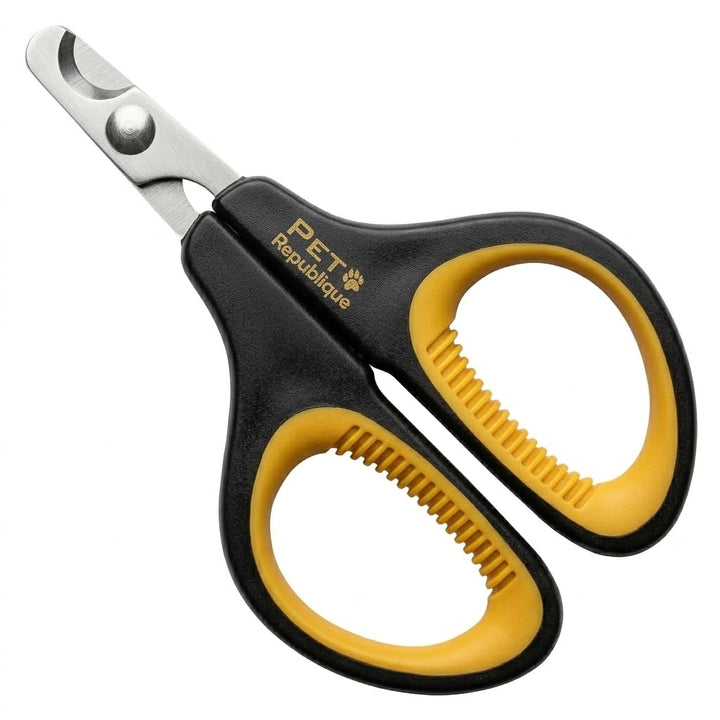 Cat Nail Clippers by Pet Republique – Professional Stainless-Steel Nail Clipper for Cats, Kittens, Hamster, Rabbits, Birds, &amp; Small Breed Animals Claw Trimmer (Black+Yellow)