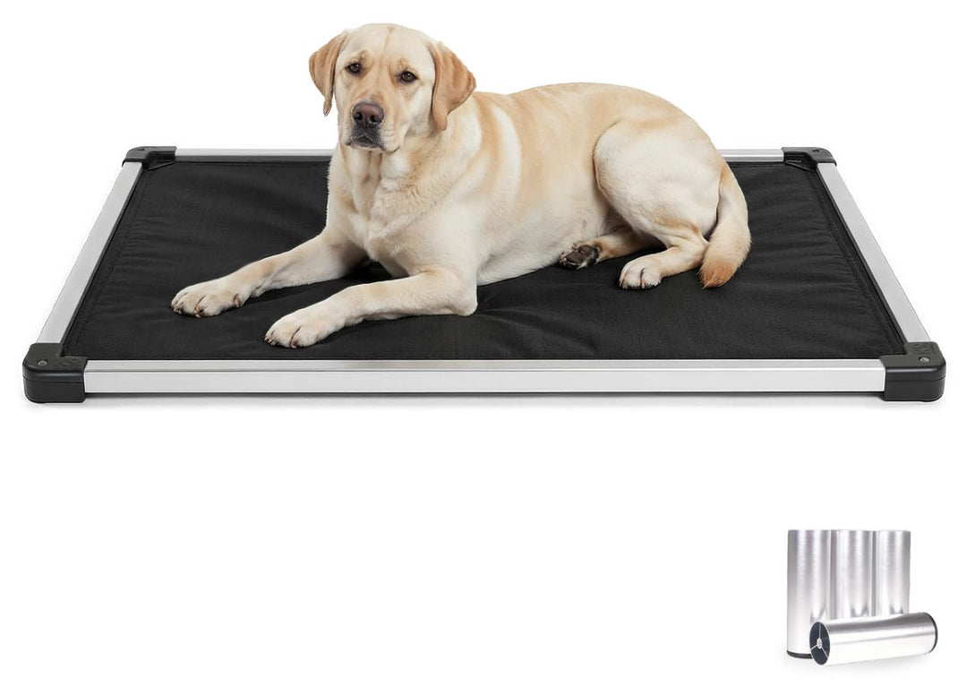 K9 Ballistics Chew Proof Armored Padded Dog Crate Bed, L, Obsidian Black