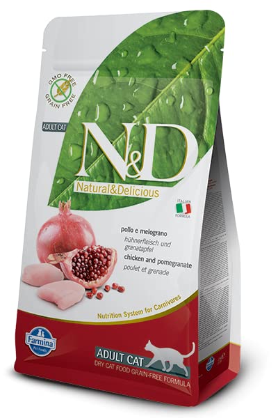 Farmina Natural &amp; Delicious Grain Free Chicken and Pomegranate Adult Cat, 11 lb bag