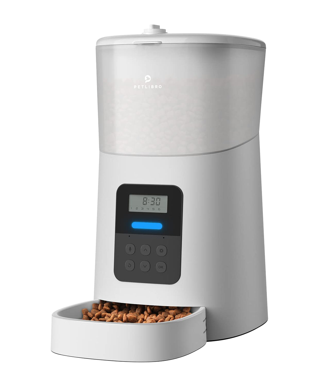 PETLIBRO Automatic Cat Feeder, 6L Auto Pet Cat Dry Food Dispenser with Clog-Free Design, Low Food LED Indication, 0-50 Portion Control for 1-6 Meals Daily, 10s Voice Recorder for Small &amp; Medium Pets