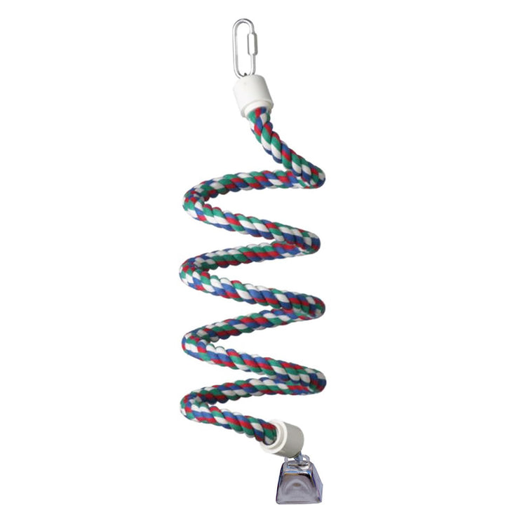 Super Bird Creations SB323 Small Bungee Bird Toy - Rope Perch for Canary, Parakeets, Cockatiels, Finch, Lovebirds - Colorful Hanging Perch - Enriching Bungee Toy for Small Birds &amp; in Bird Cages