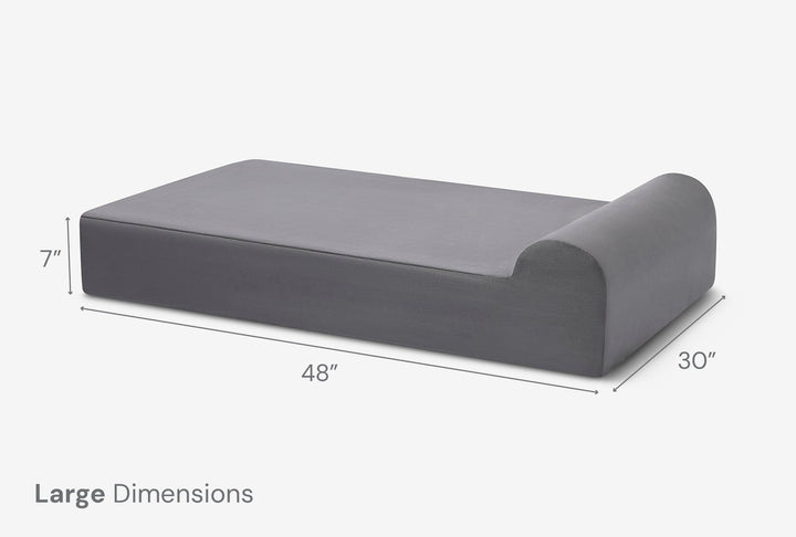Barker Beds Large Orthopedic Dog Bed - 7" Pillow Top with Headrest - 50-70 lbs - Memory Foam for Joint Pain &amp; Arthritis - Vet Recommended, Washable Cover - Made in USA - 48"x30"x7" - Charcoal