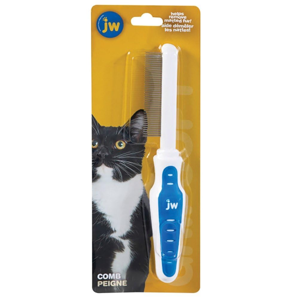 JW Pet GripSoft Cat Comb for Shedding and Tangles, Medium and Long Hair