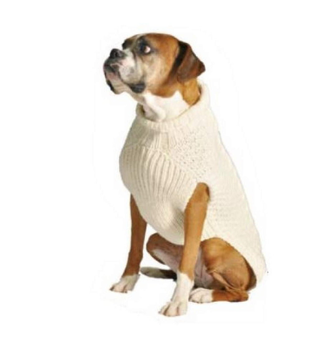 Chilly Dog Tural Cable Dog Sweater, Medium