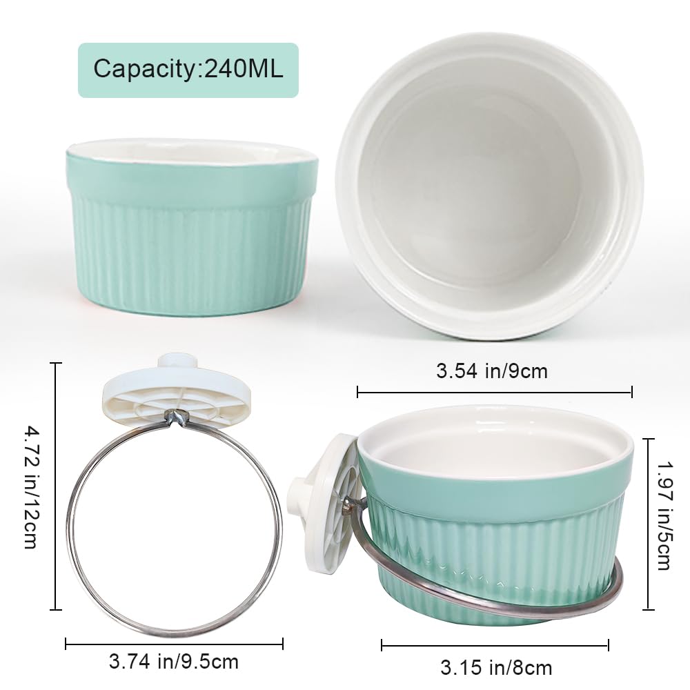 Bird Feeding Cups Parrot Food Cage Bowl Clamp Holder Coop Cup, Ceramic Bird Cage Water Bowl, Pet Feeder Cage for Parakeet African Greys Conure Cockatiels Lovebird Budgie (Blue)
