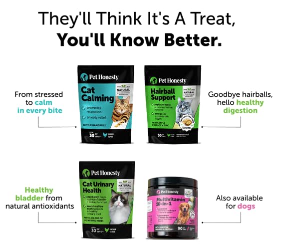 Pet Honesty Vet Backed Cat Multivitamin, Chicken, 90-Day Supply
