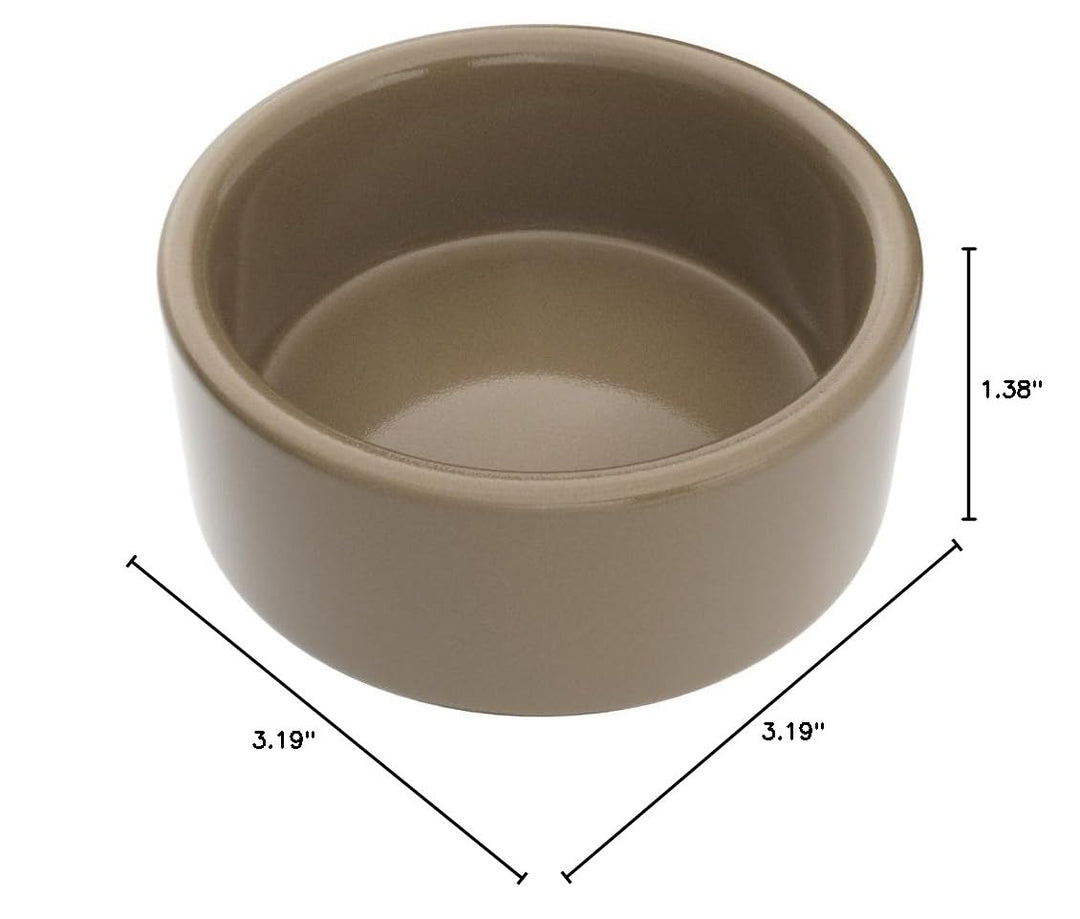 Kaytee Stoneware Ceramic Pet Hamster Bowl, Brown, 3-Inch