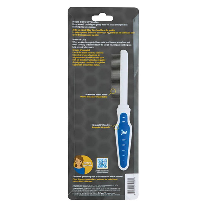 JW Pet GripSoft Cat Comb for Shedding and Tangles, Medium and Long Hair