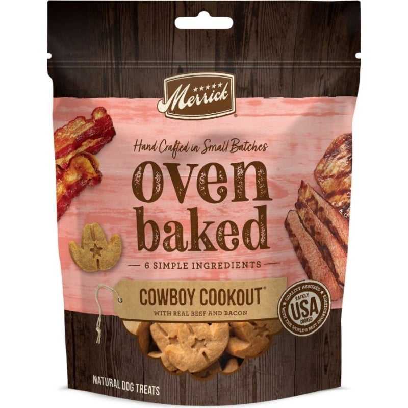 Merrick Oven Baked Cowboy Cookout Real Beef & Bacon Dog Treats - 11 oz-