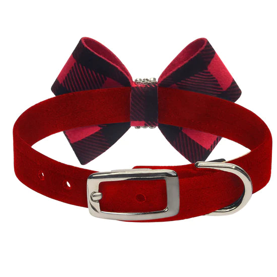 Red Gingham Nouveau Bow Collar-