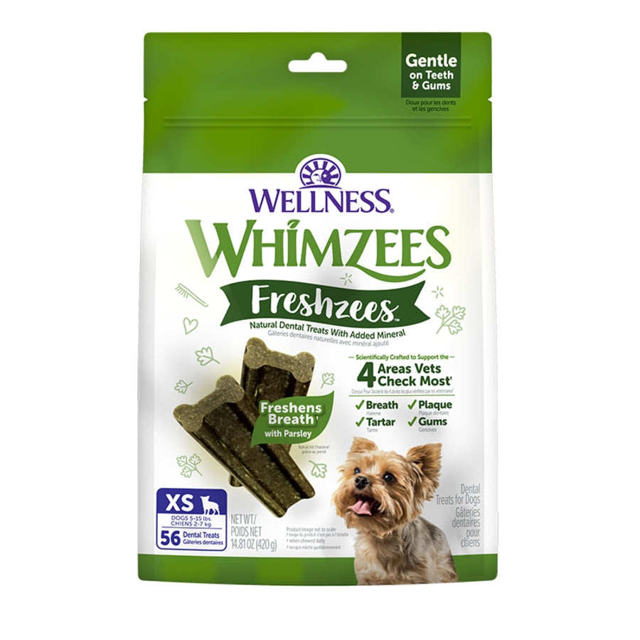 Whimzees Freshzees Dog Dental Treats Extra Small Size Stick 56ct