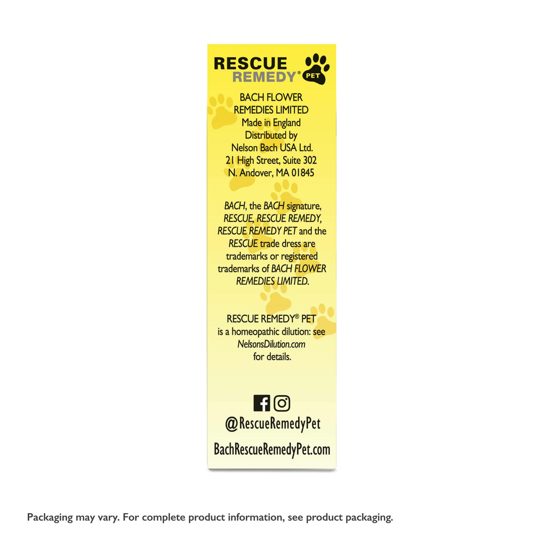 Rescue Remedy Pet Dropper - 10mL - Stress &amp; Tension Support for Dogs &amp; Cats with Bach Natural Flower Essences - Sedative-Free, Homeopathic Liquid Formula - For All Breeds, Ages &amp; Weights