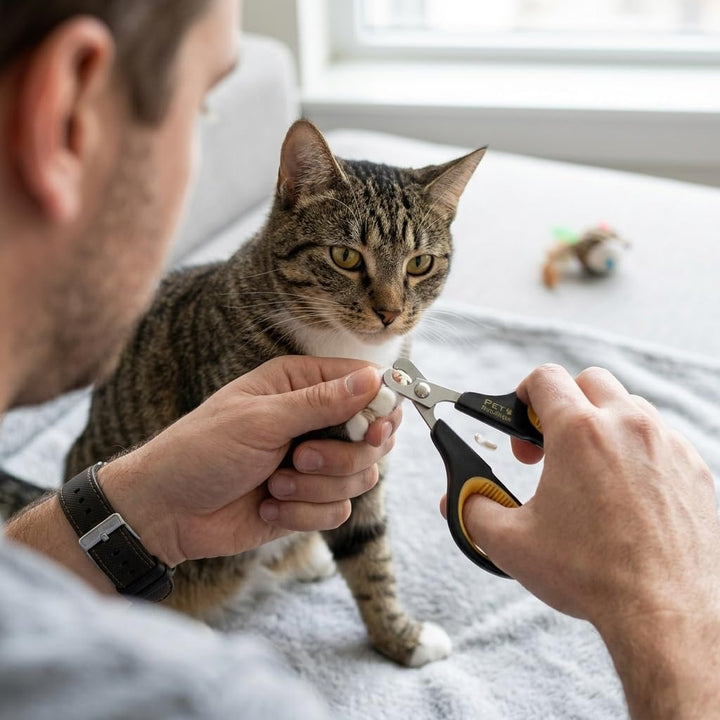 Cat Nail Clippers by Pet Republique – Professional Stainless-Steel Nail Clipper for Cats, Kittens, Hamster, Rabbits, Birds, &amp; Small Breed Animals Claw Trimmer (Black+Yellow)