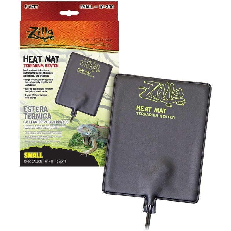 Zilla Heat Mat Terrarium Heater - Small - 8 Watt - 10-20 Gallon Tanks - (6" x 8")-