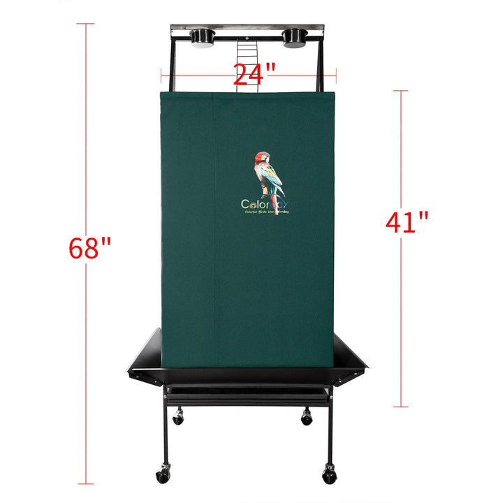 Colorday Good Night Bird Cage Cover for Large Bird Cage with Play Top (Patented), Green 68"