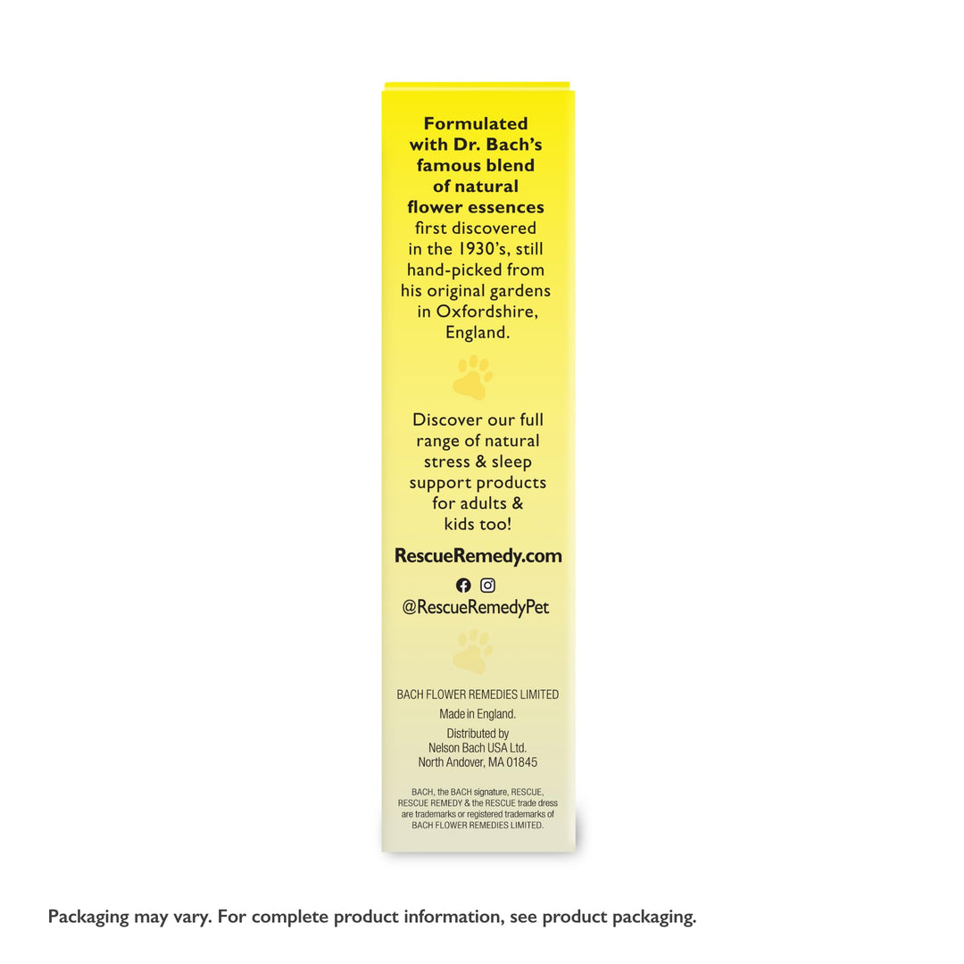 RESCUE Remedy Pet Dropper for Dogs - 20 mL - Stress &amp; Tension Support for Dogs with Bach Natural Flower Essences - Sedative-Free, Homeopathic Liquid Formula - for All Breeds, Ages &amp; Weights