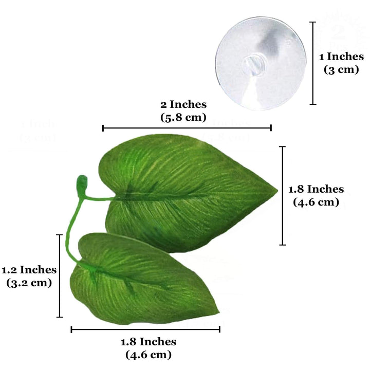 SunGrow Betta Fish Leaf Hammocks, Twin Leaf Design with Suction Cup, 2-Pack - Comfortable Resting, Breathing &amp; Breeding Pads, Easy Install, Simulates Natural Habitat for Healthier Betta