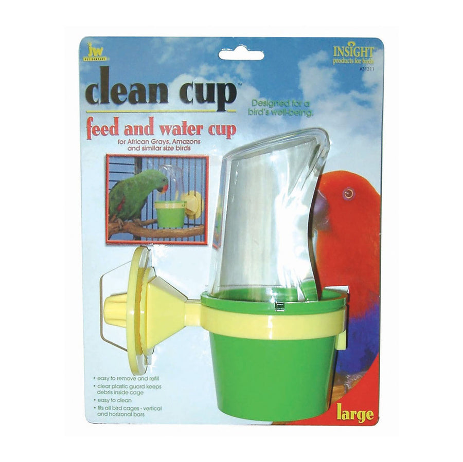 JW Pet Clean Cup Bird Feed and Water Cup Assorted 1ea/LG, 8 oz-
