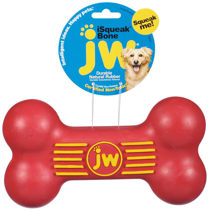 JW Pet iSqueak Bone Dog Toy Assorted 1ea/LG