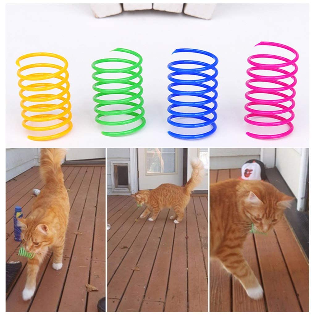 Andiker 12 Pcs Colorful Cat Spring Toys for Indoor Cats and Kittens
