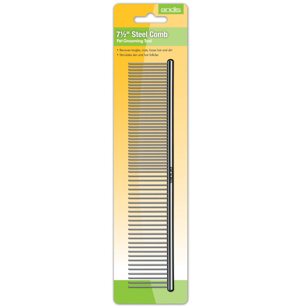 Andis 65730 Stainless-Steel Comb for Knots, Mats &amp; Loose Hair Removal - Effective Dematting Tool, Comfortable, Lightweight, Portable &amp; Safe for Dogs, Cats &amp; Pets – Silver, 7-1/2-Inch