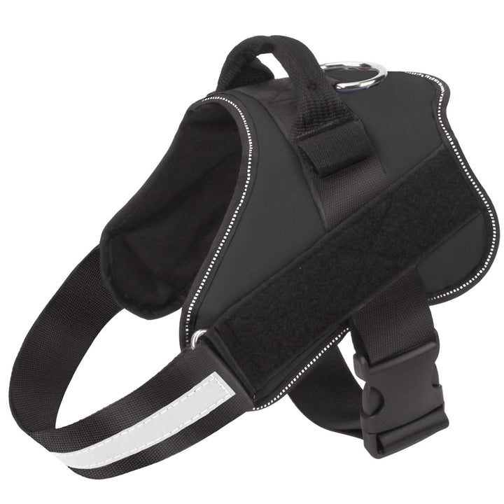 Bolux Dog Harness, No-Pull Reflective Dog Vest, Breathable Adjustable Pet Harness with Handle for Outdoor Walking - No More Pulling, Tugging or Choking (Black, L)