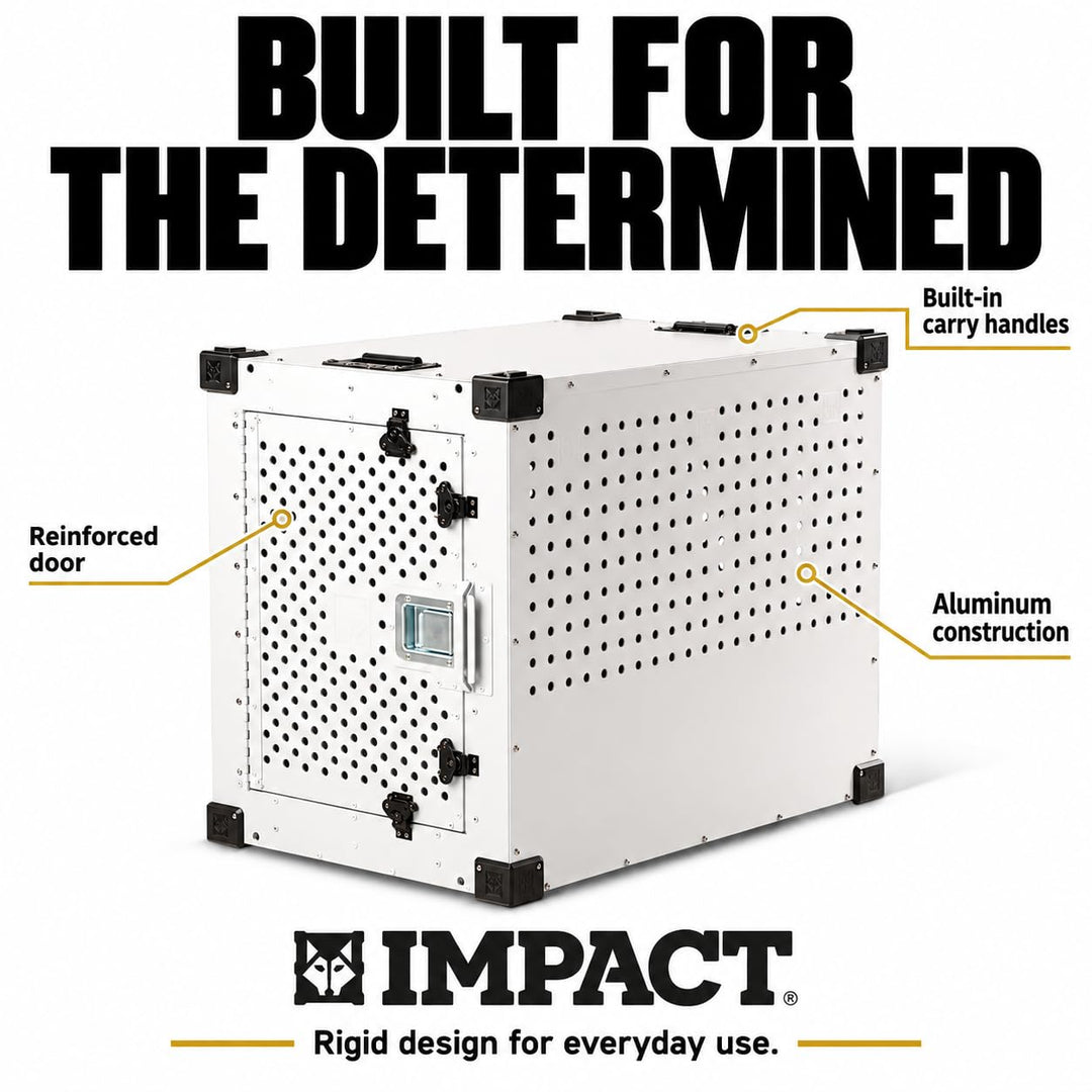 Impact High Anxiety Dog Crate - Escape Proof Kennel (White, 30")