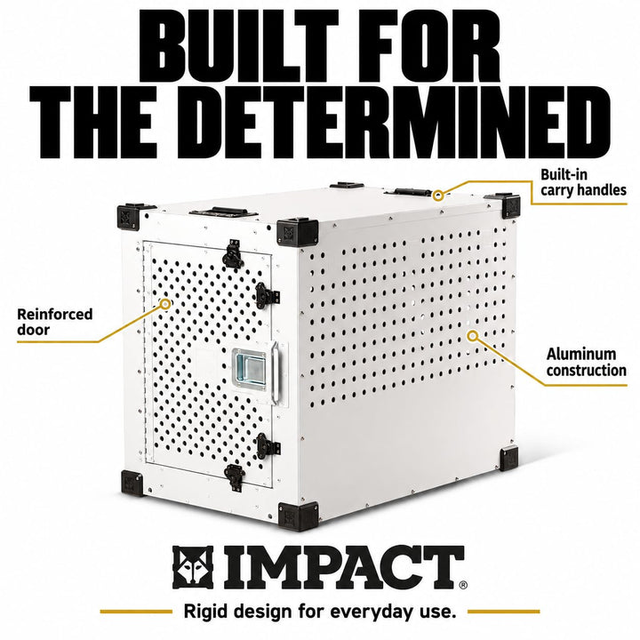 Impact High Anxiety Dog Crate - Escape Proof Kennel (White, 30")
