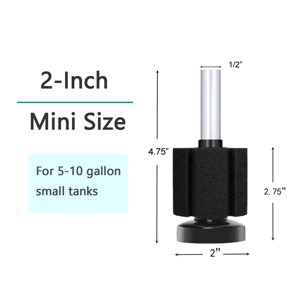 AQUANEAT 3 Pack Aquarium Bio Sponge Filter Breeding Fry Betta Shrimp Nano Fish Tank (Small up to 10Gal)